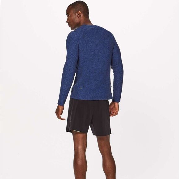 Lululemon Surge Warm Long Sleeve Blue shirt with zip pocket size S - Picture 9 of 11